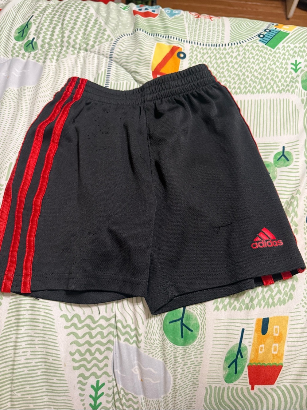 adidas Athletic Shorts in Black & Red